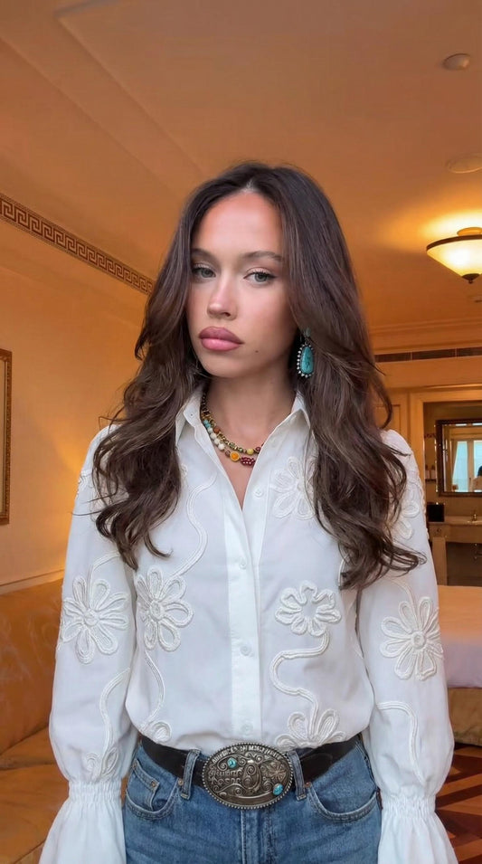 Moore camisa con estampado de flores