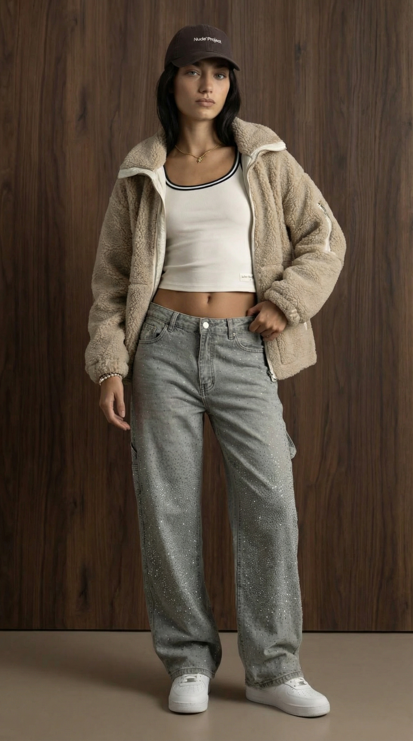 Chaqueta borrego beige