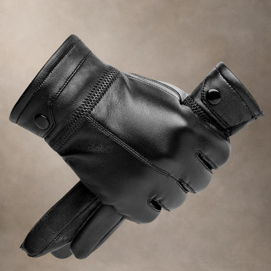 Guantes negros de cuero