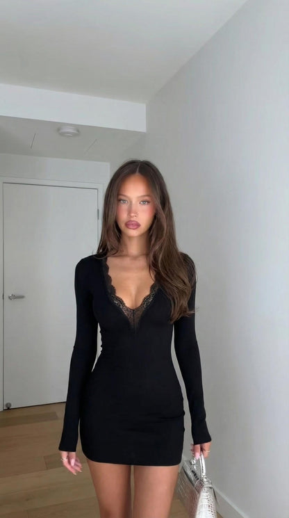 Vestido ajustado con encaje