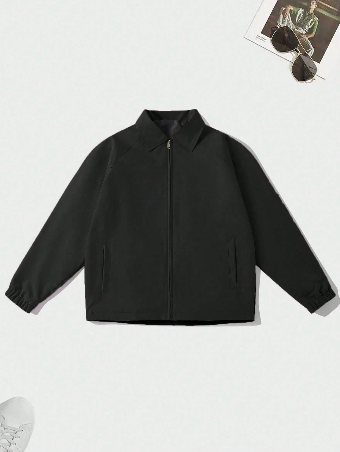 Chaqueta negra con cremallera