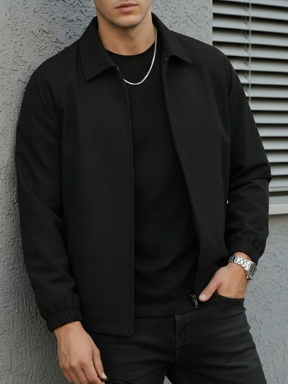 Chaqueta negra con cremallera