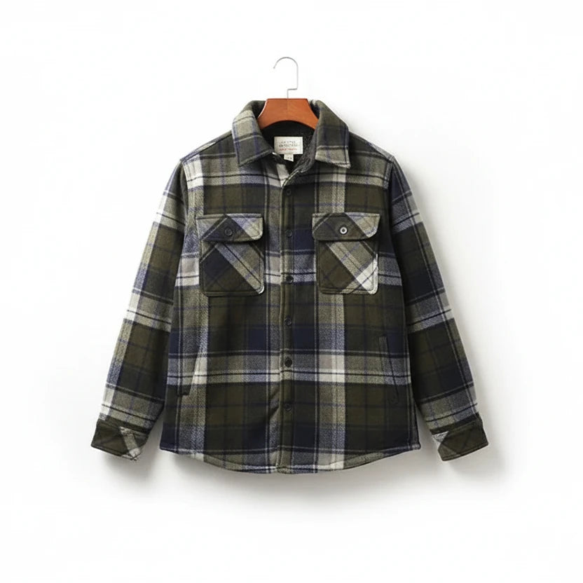 Chaqueta estilo camisa con forro