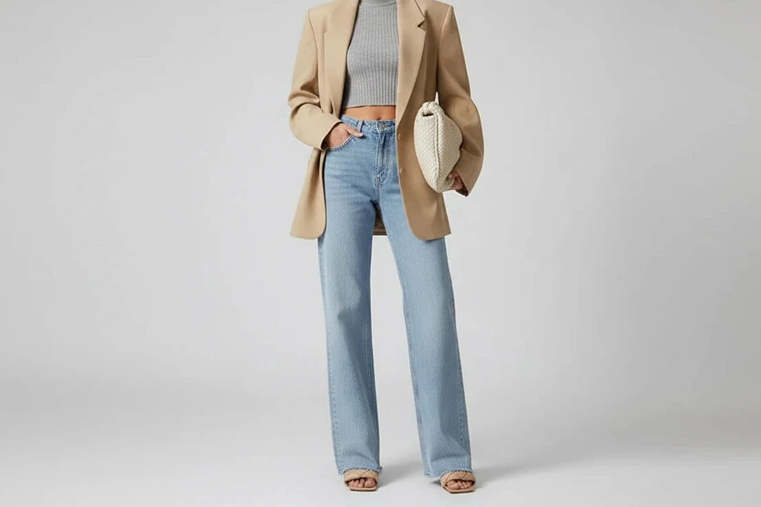 Vaqueros rectos de cintura alta