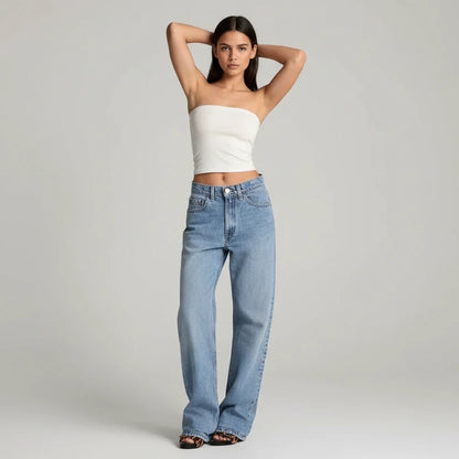 Vaqueros rectos de cintura media