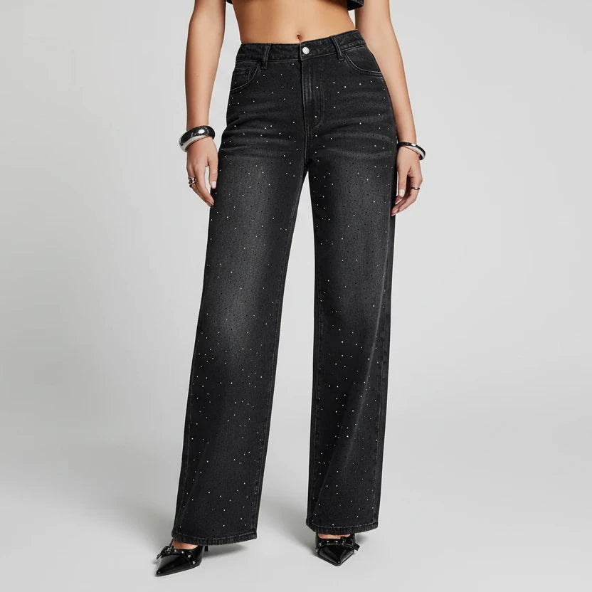 Vaqueros negros con brillantes