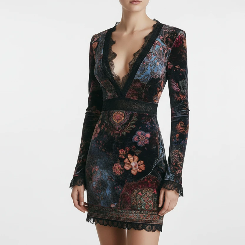 Vestido con escote en V