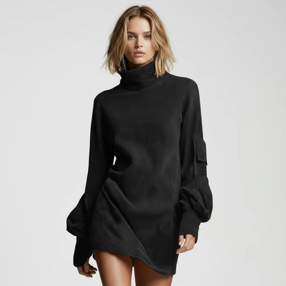 Vestido corto de ante liso