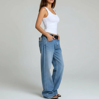 Vaqueros rectos de cintura media