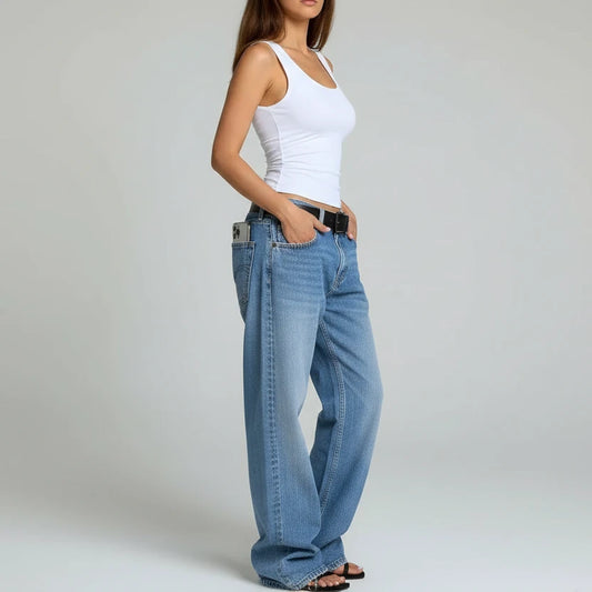 Vaqueros rectos de cintura media