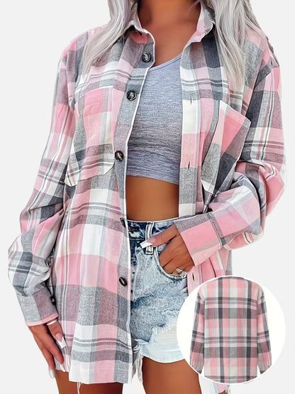 Chaqueta cuadros rosa