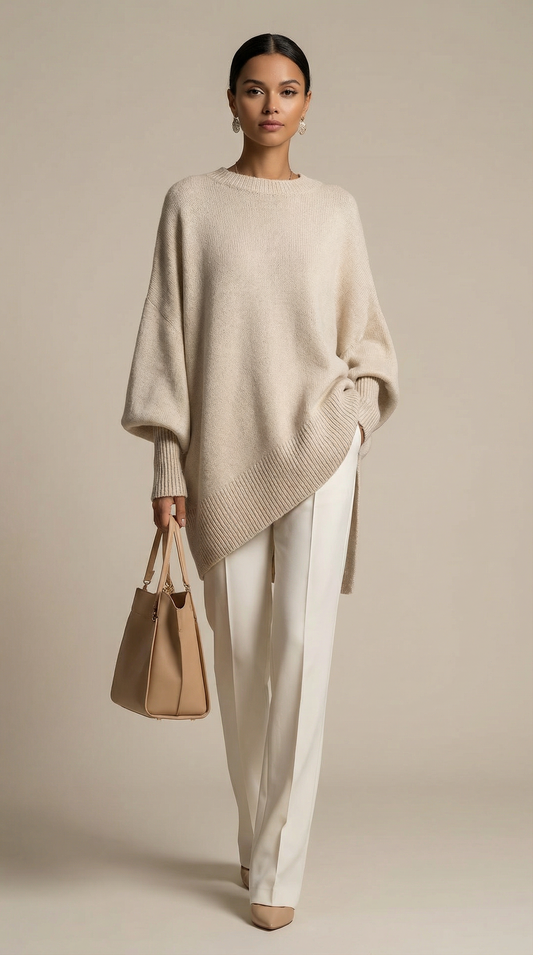 Suéter de punto con mangas abullonadas