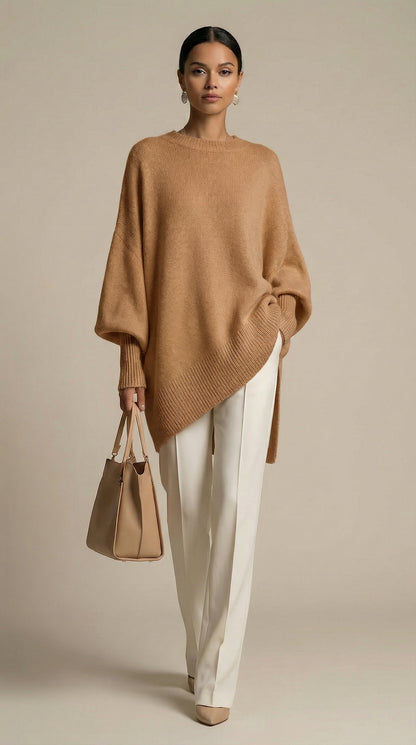 Suéter de punto con mangas abullonadas