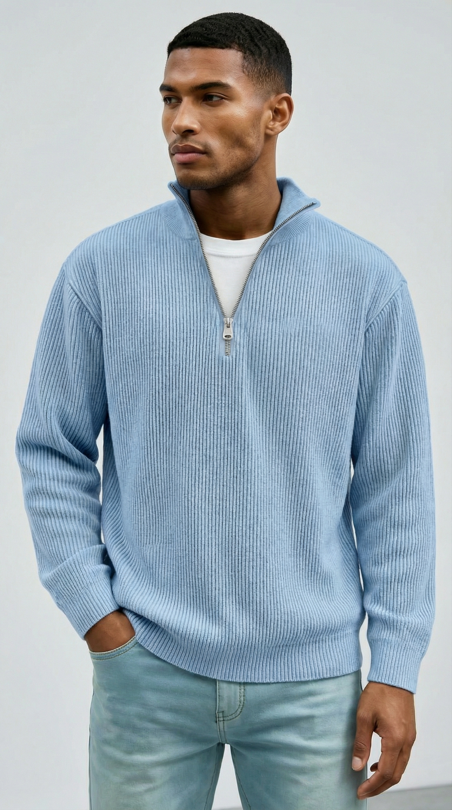 Suéter elegante con cremallera