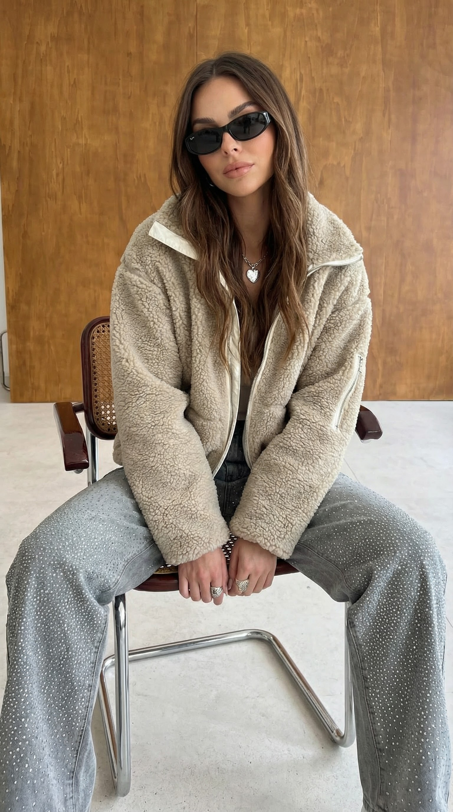 Chaqueta borrego beige