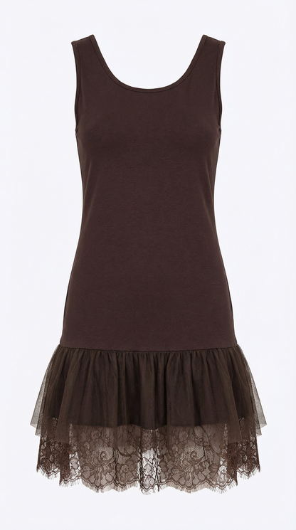 Conjunto jersey cuello alto + vestido corto