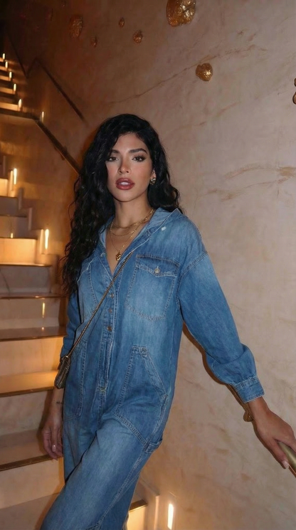 Mono Ride in. Mono ancho estilo vaquero con escote