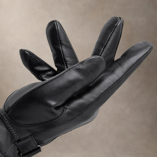 Guantes negros de cuero